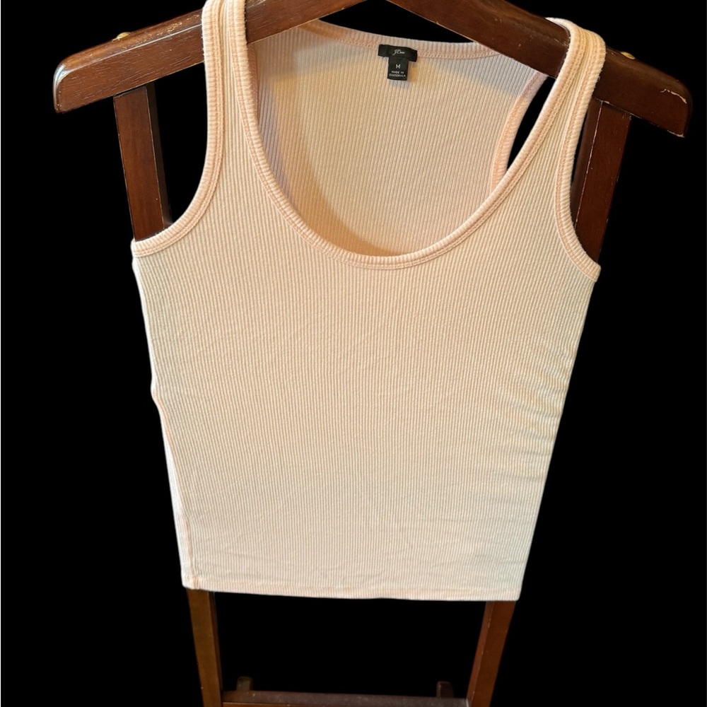 Women's light pink J Crew Tank Top used once ,cotton sizeM like new
